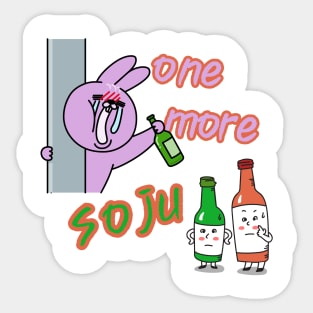 Funny Bunny asking for Soju Sticker